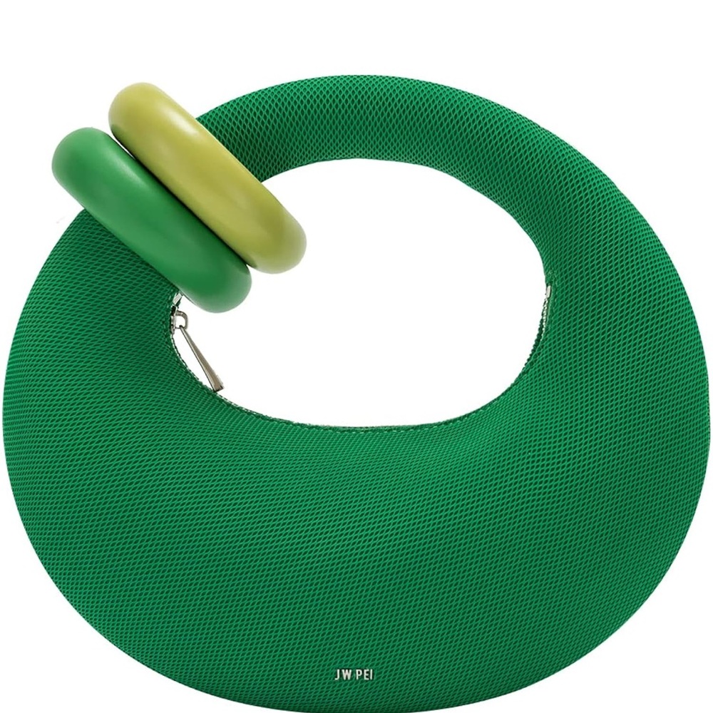 JW PEI Mini Bag in Green and Yellow with Unique Circular Design